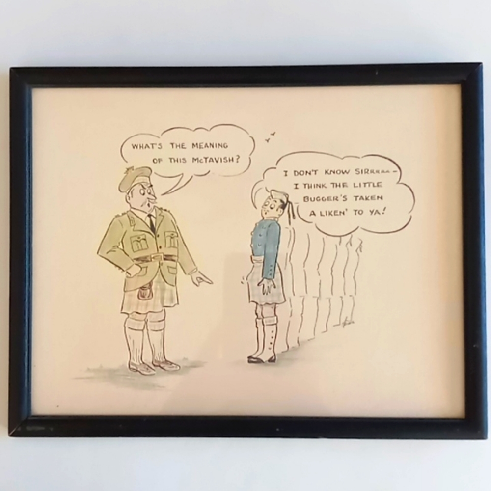 Vintage Original Drawing Cartoon By Heider "What's the meaning of this McTavish?